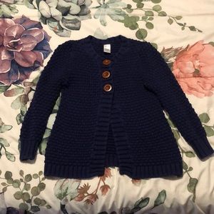 Navy Blue Chunky Toddler Girls Sweater